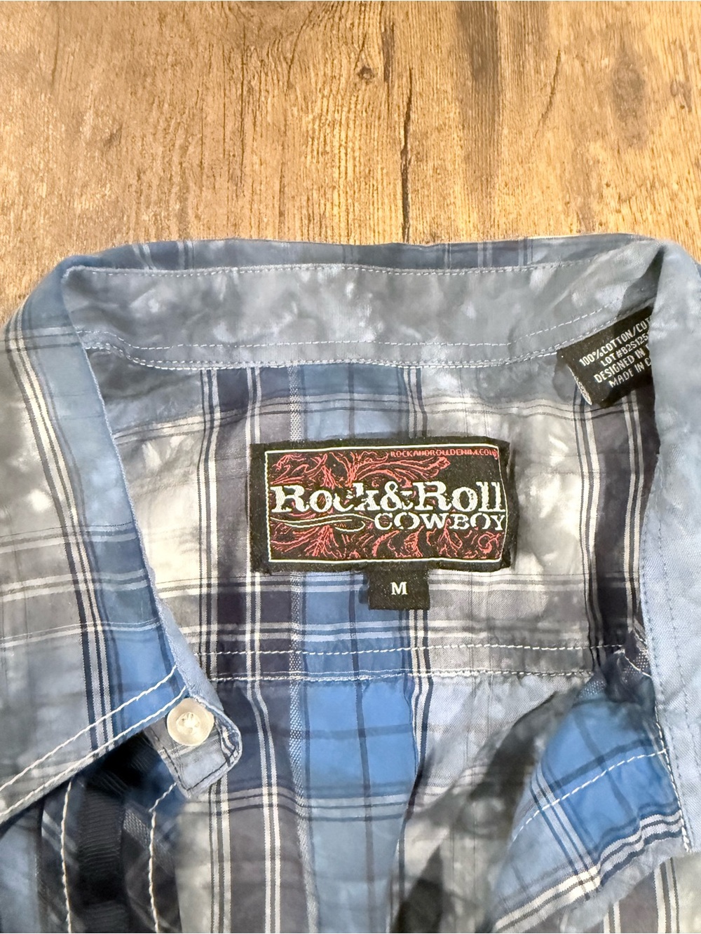 Rock & Roll Cowboy Blue Plaid Dress Shirt - Men's